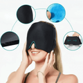 Gorra terapéutica colocada sobre la cabeza para aliviar dolor de cabeza y migraña