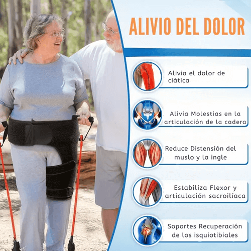 colocada en la parte baja de la espalda para aliviar dolor ciático y lumbar